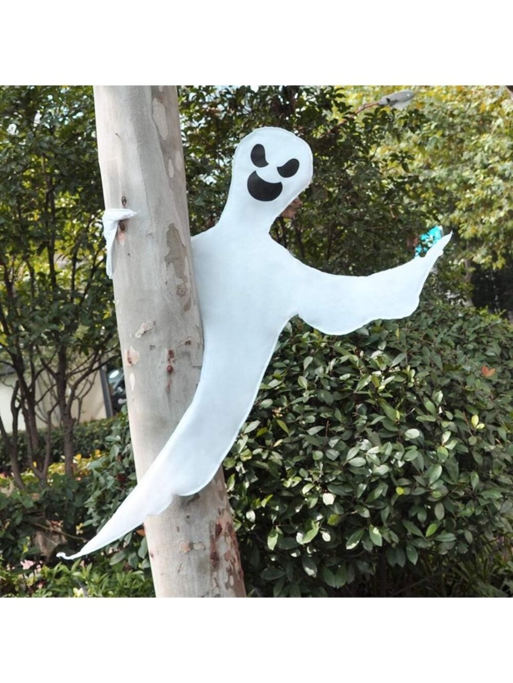 53” Halloween Bendable Tree Wrap Ghost Decoration Lawn Tree Pillar Ghost Party